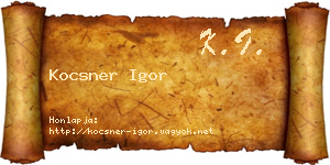 Kocsner Igor névjegykártya